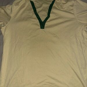 Men's Cream and Green Forest Gump Shirt